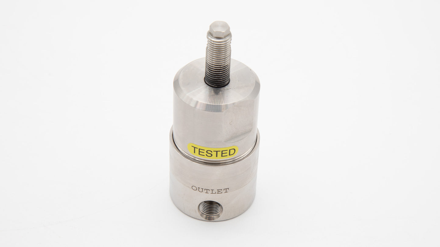 A stainless steel cylinder with a prominent screw, exemplifying durability and contemporary engineering.