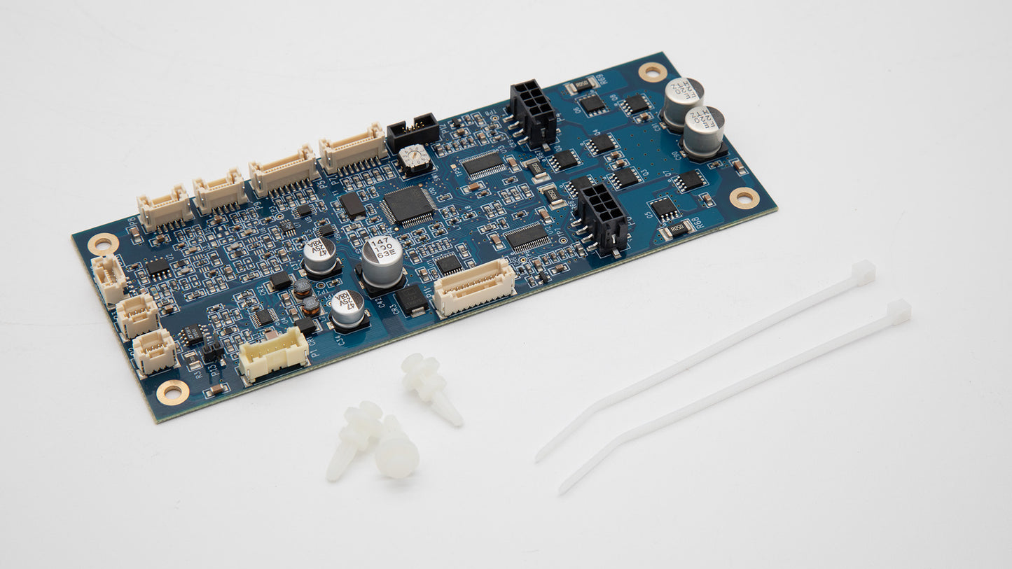 A small electronic board equipped with a power supply, highlighting its essential role in powering electronic devices.