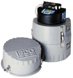 Automatic water sampler with base, center and top cover. Includes electronic controller device.