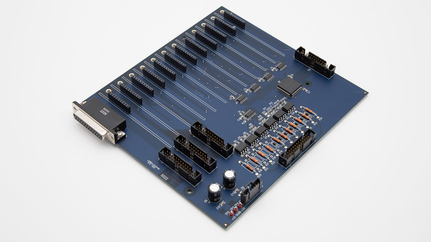 A blue and black board featuring multiple ports for connectivity and expansion.