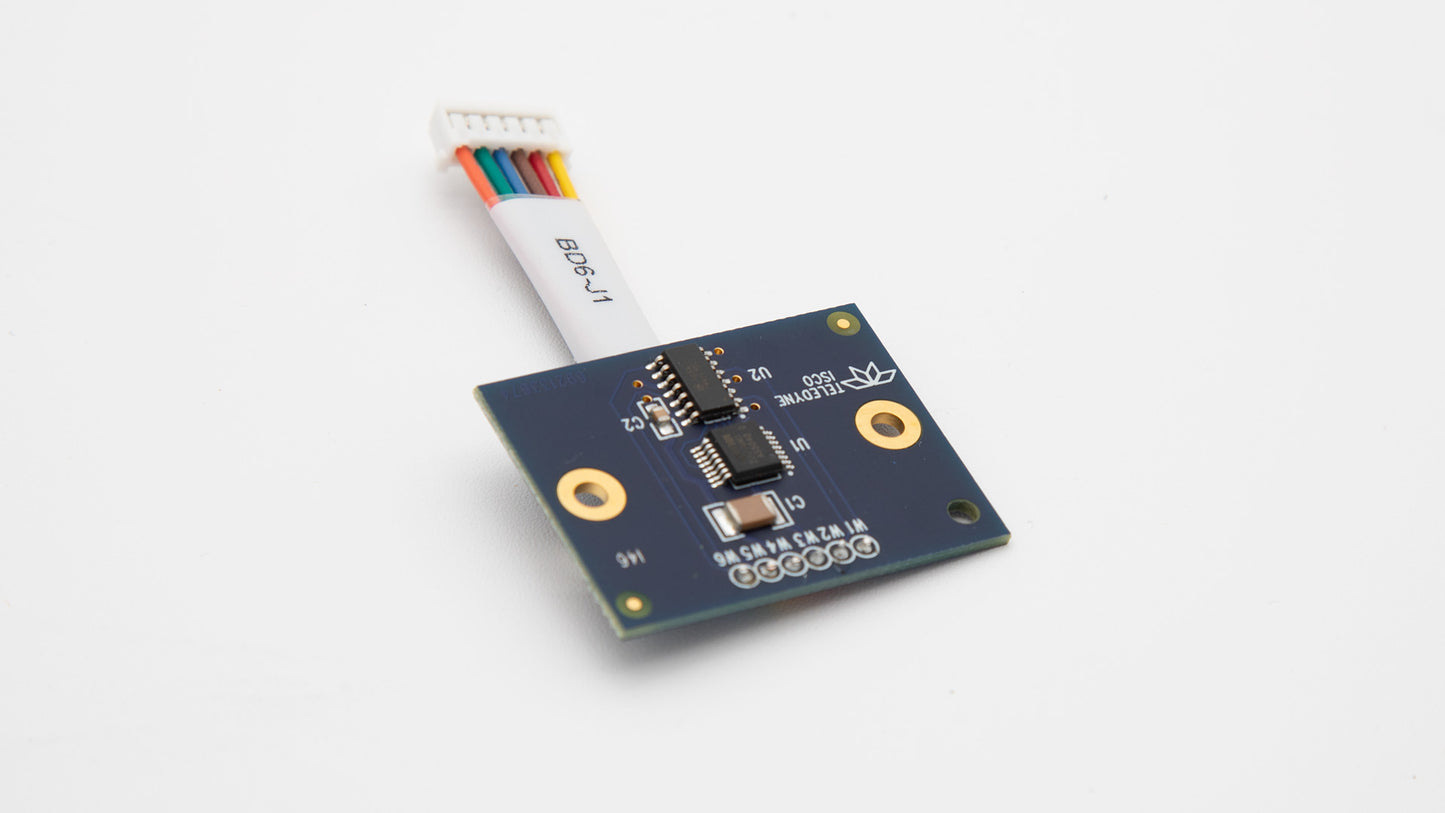 A compact electronic device featuring a small connector, suitable for various connectivity needs.