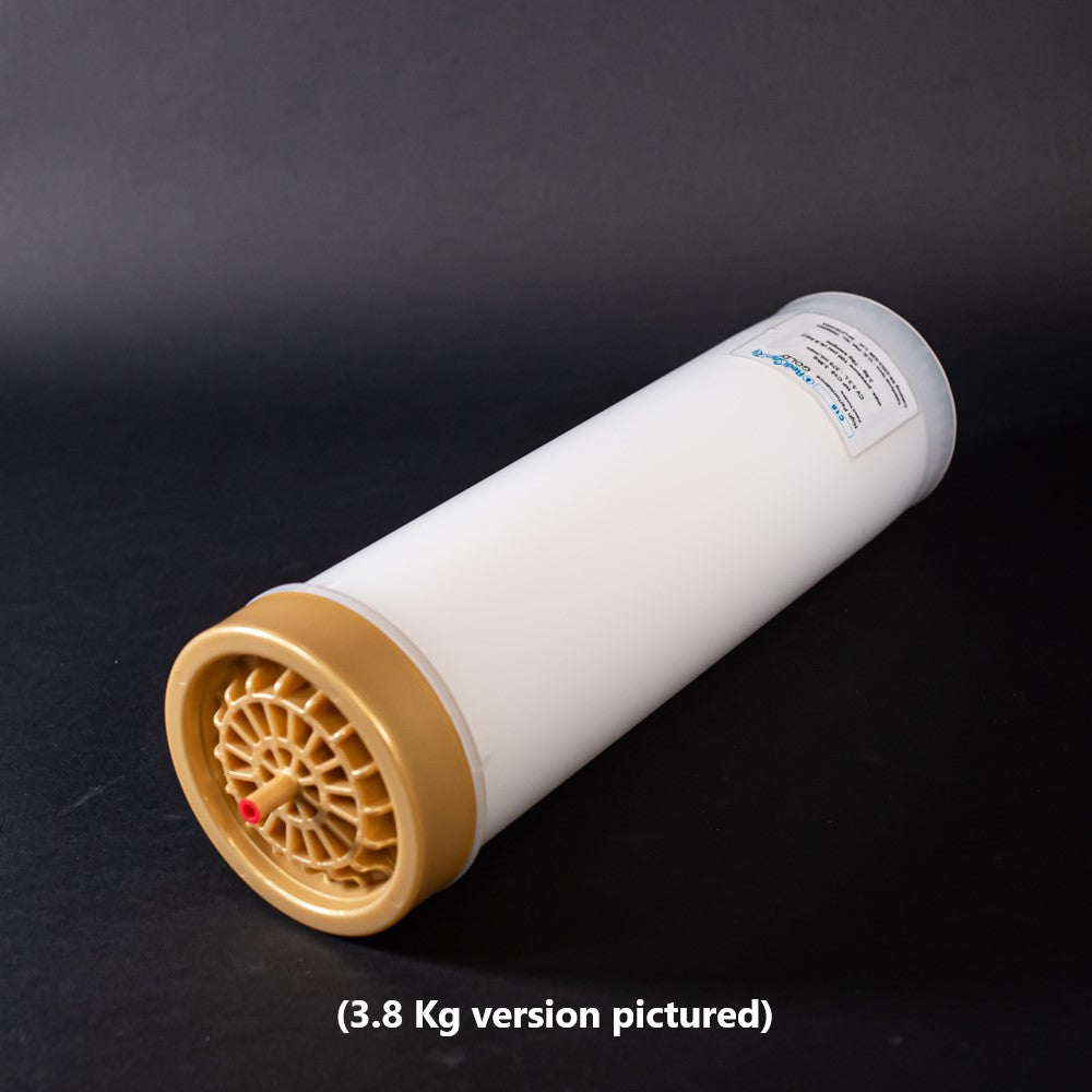 White cylindrical object with gold cap. Text reads 3.8 Kg version pictured.