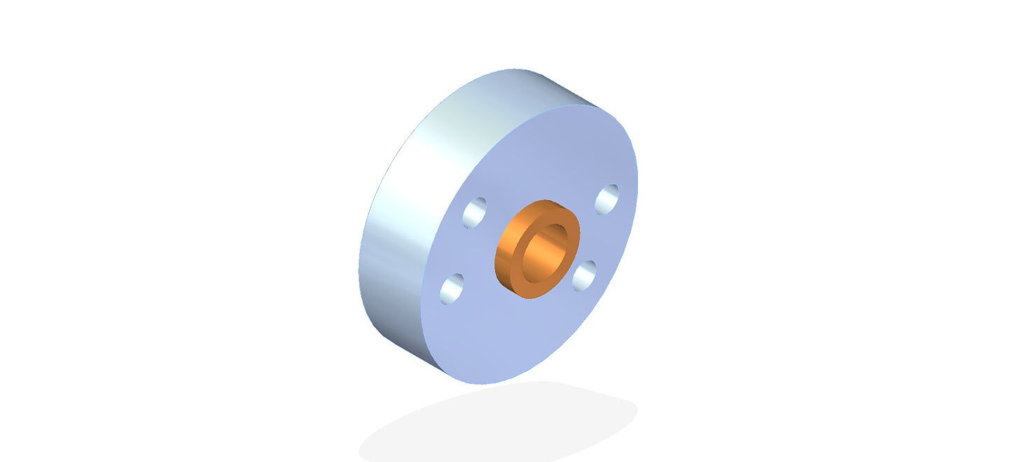 A circular object featuring a vibrant orange center, showcasing a striking contrast in color and design.