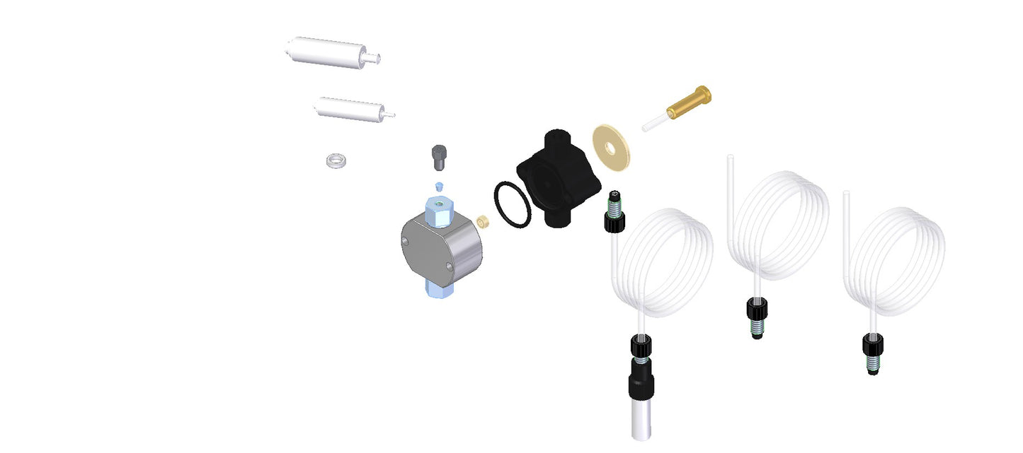 A white background featuring multiple parts arranged neatly for a clean, organized appearance.