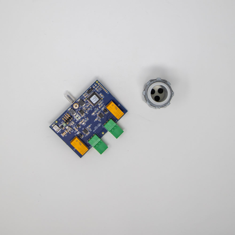 A small electronic device featuring a yellow and green components.