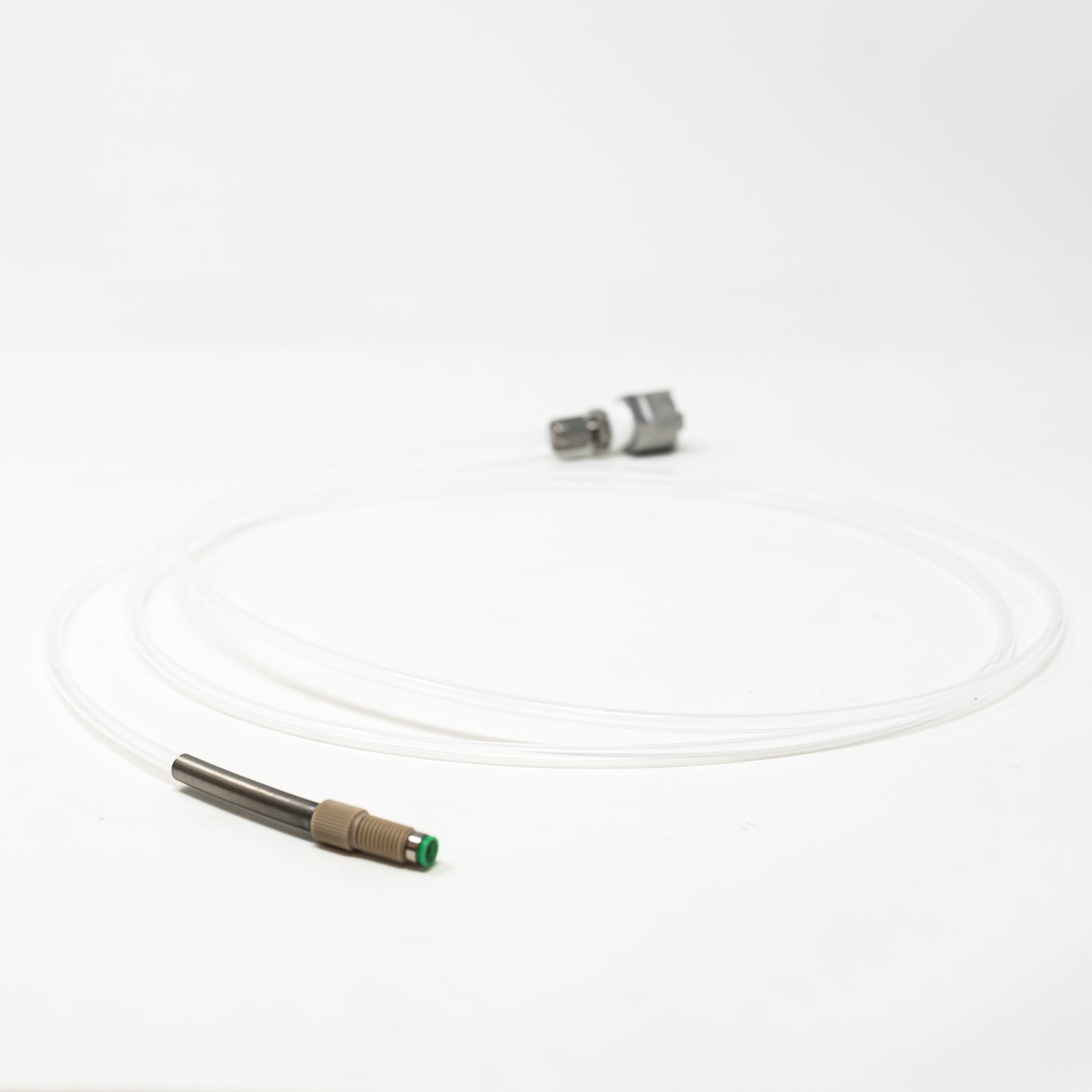 A length of clear tubing with connectors, showcasing a simple yet functional design for various devices.