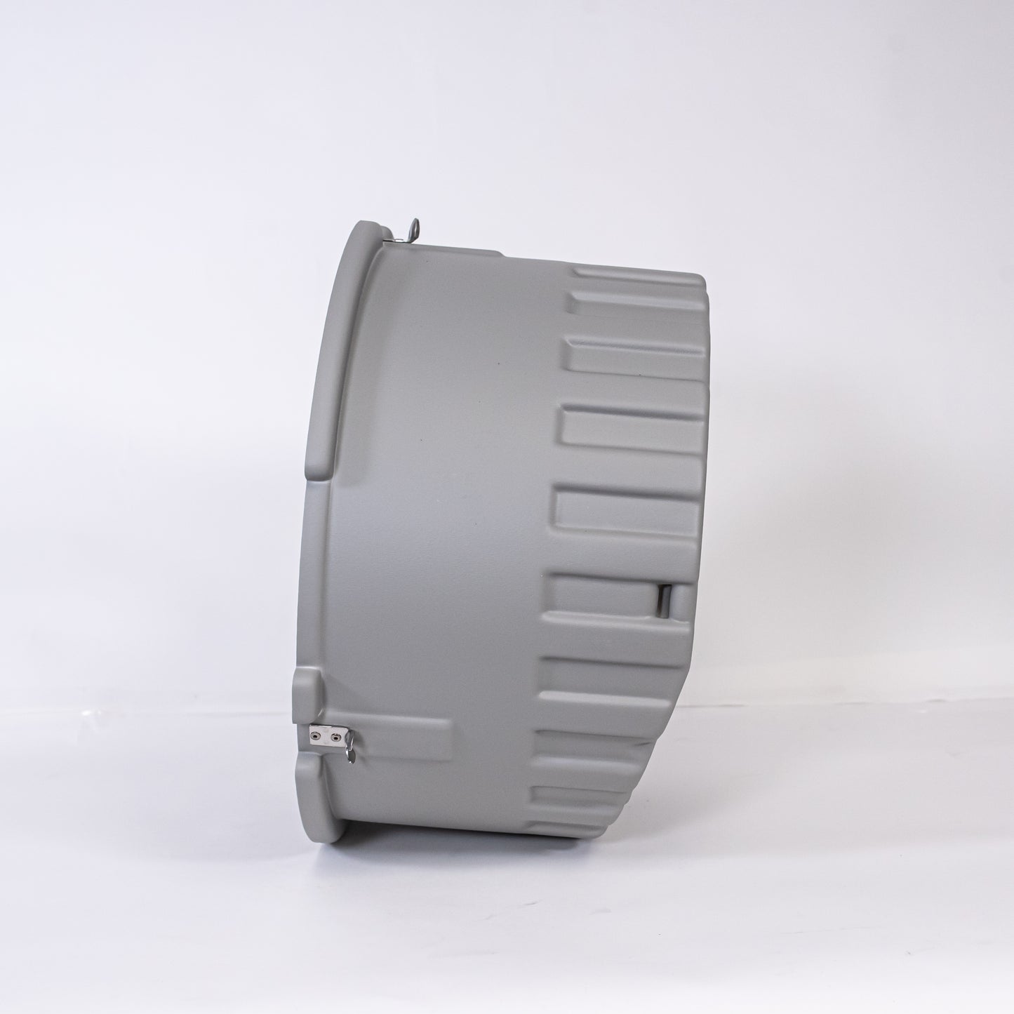 A gray plastic cover, ideal for keeping items organized and protected.