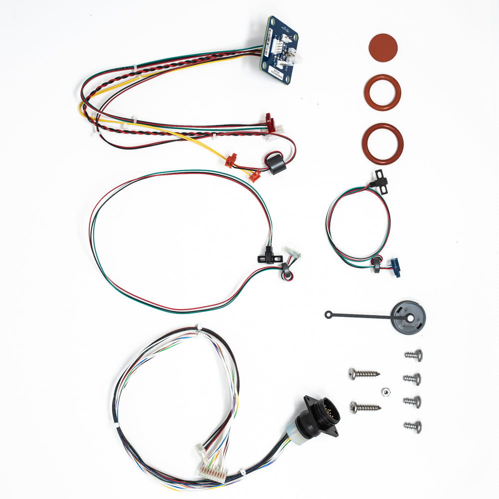 Components for repair of a refrigerated water sampler, including electronic parts for assembly.