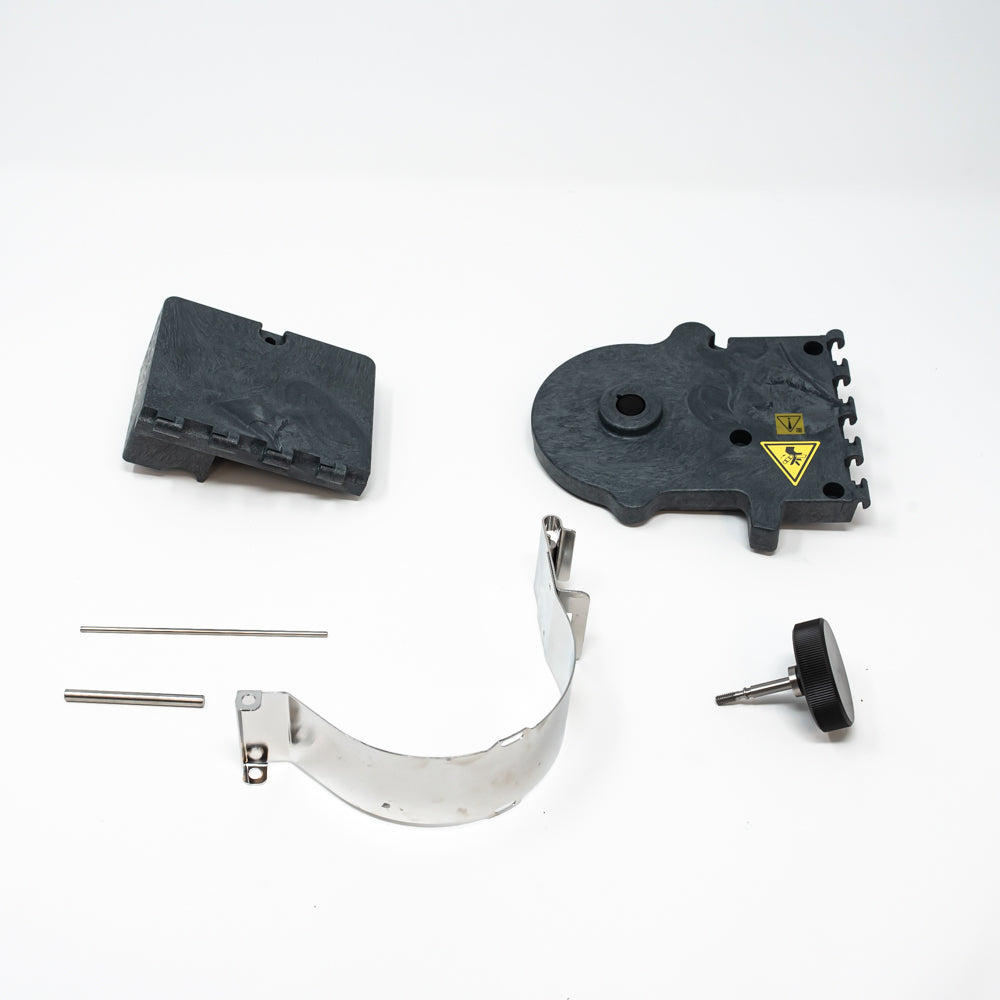 A set of plastic and steel components, highlighting their functionality and convenience for repairs.