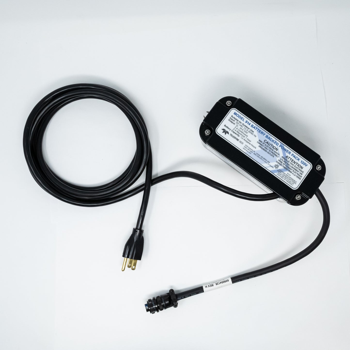 A power supply device with a cable attached, demonstrating its role in providing electrical power.