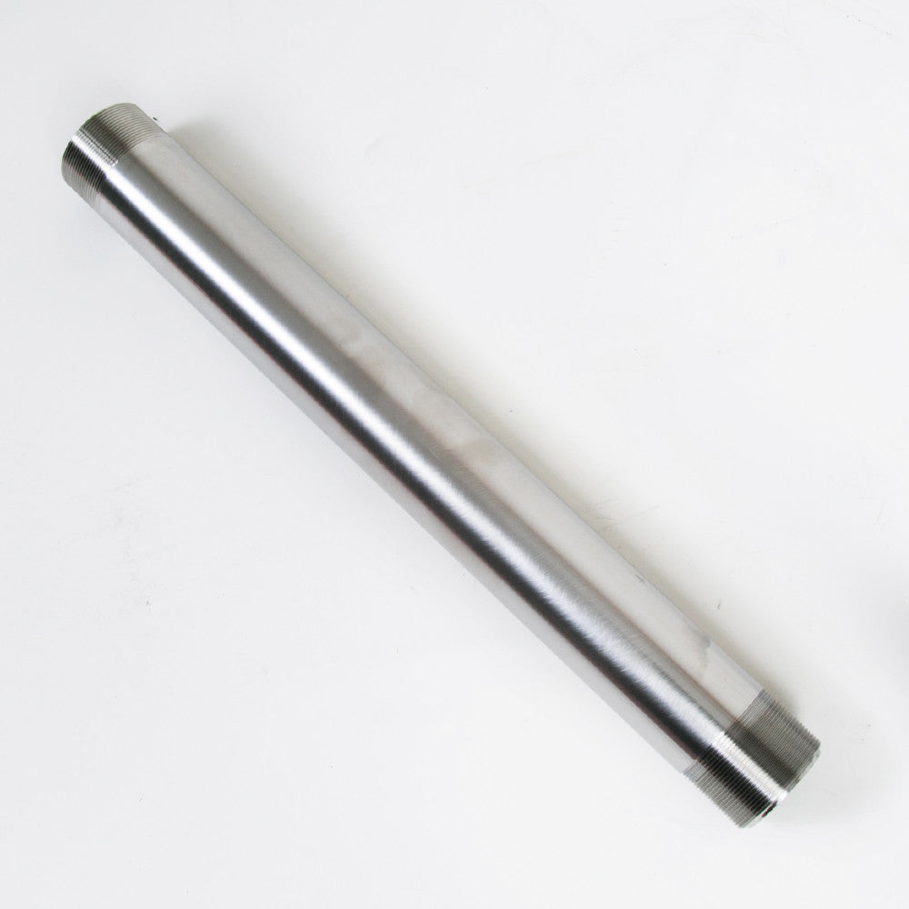 A shiny metal tube set on a white background, emphasizing its cylindrical shape and metallic texture.