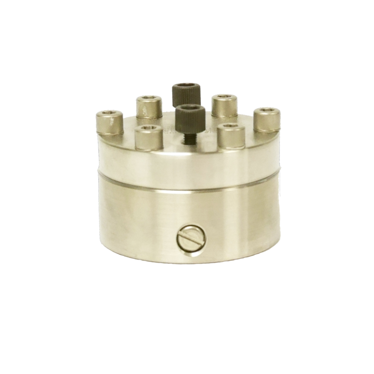 A metal valve, showcasing a connection for electrical or mechanical functionality.