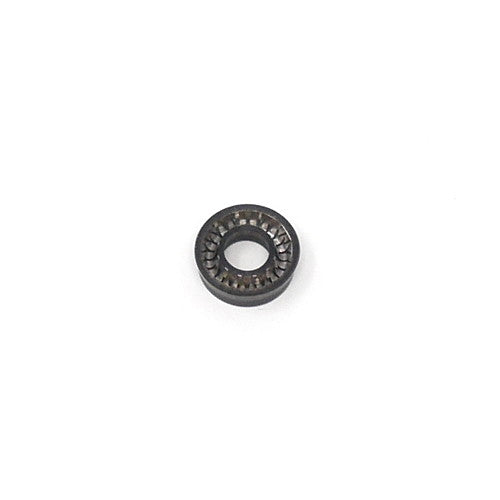 A round black seal displayed against a stark white background, emphasizing its design and material.