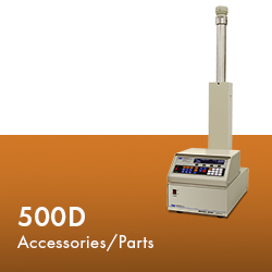 A machine displaying the text "500d accessories / parts" prominently on its surface, indicating its function and purpose.