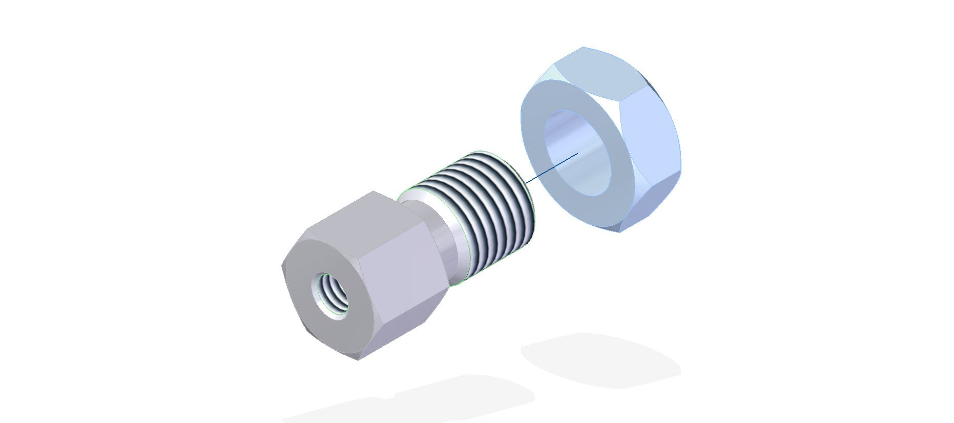 A nut and bolt with a nut