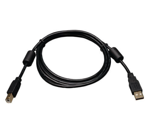 A black cable with connectors