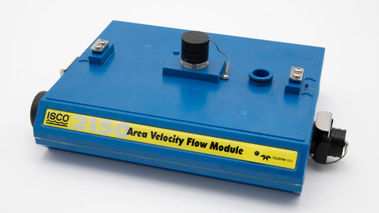 A blue box equipped with a yellow label and black connections, showcasing a simple yet effective interface for operation.