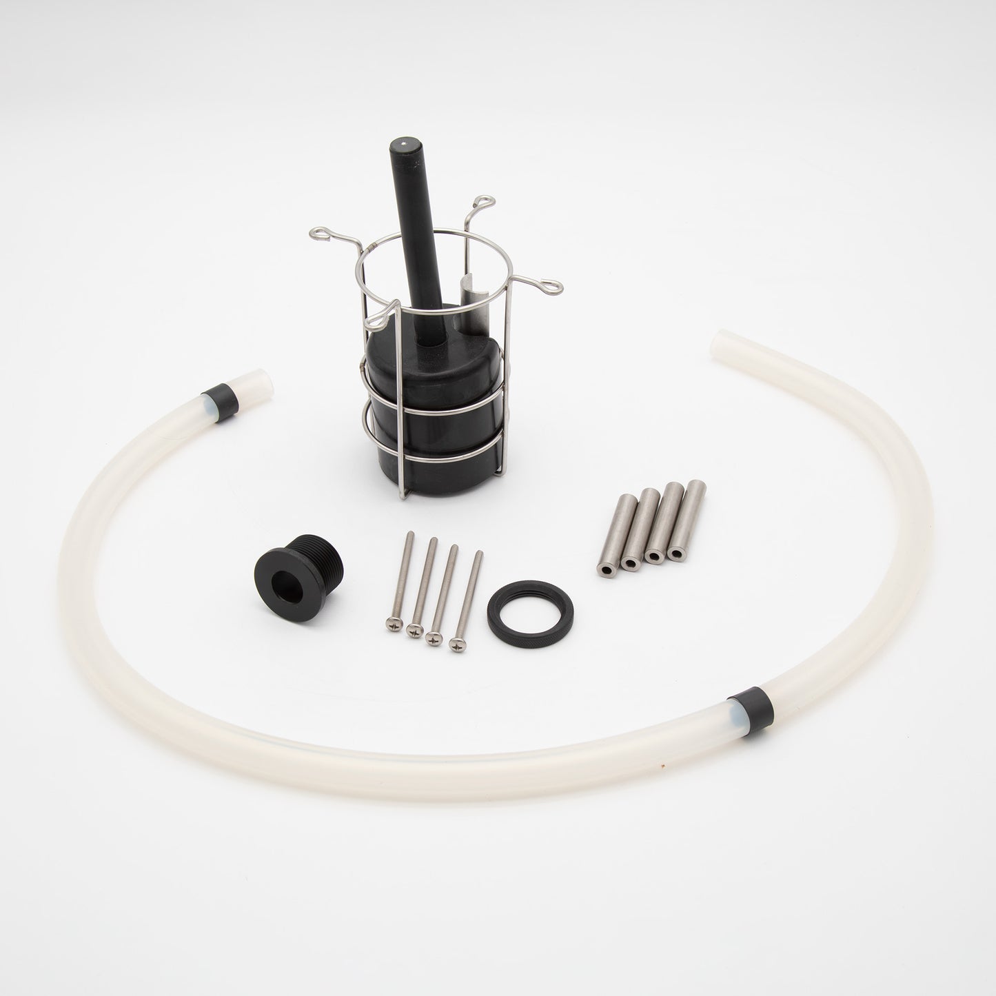 A collection of components designed for use in an automatic water sampler.