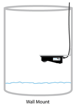 Wall-mounted electronic device with a cylindrical transparent cover on a white background