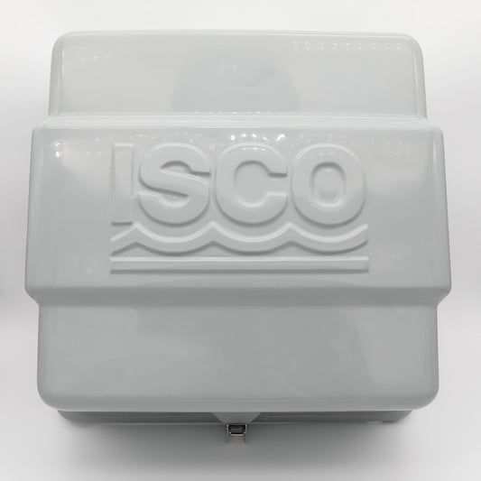 A gray box featuring the word "isco" prominently displayed on its surface.
