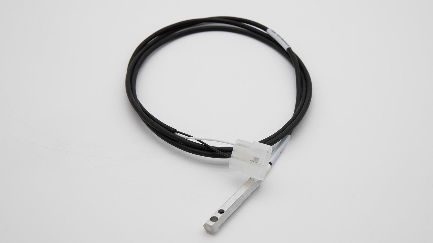 A black cable with sensor and connector