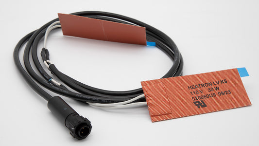 A heater cable with a tag