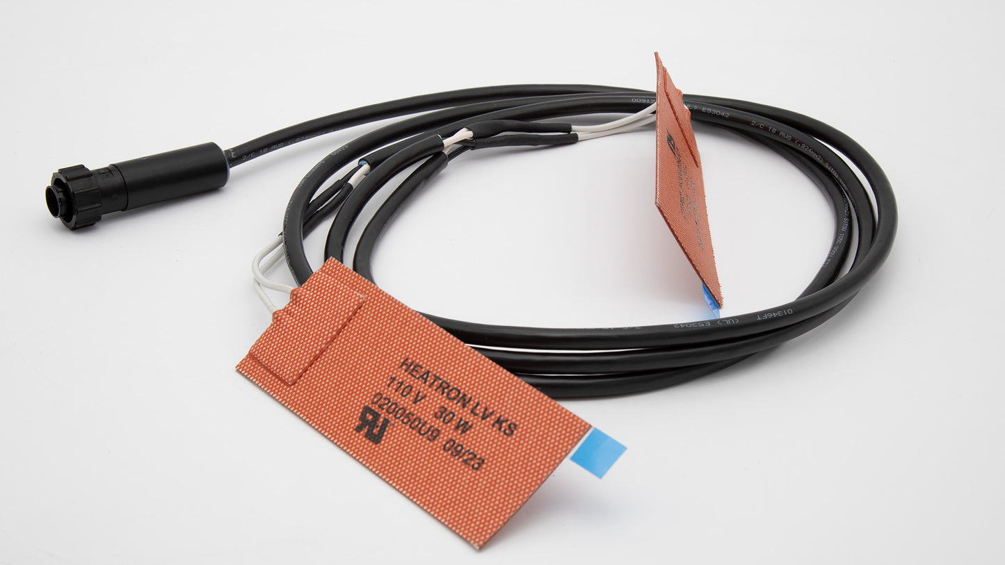 A heater cable with a tag