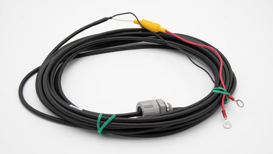 A black wire with red and green wires