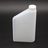 A white plastic bottle with cap