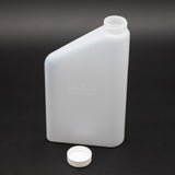 A white plastic bottle with cap