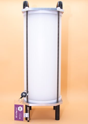 Filled plastic column with connectors