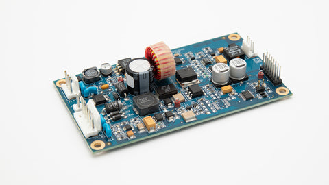 Board with electronic components.