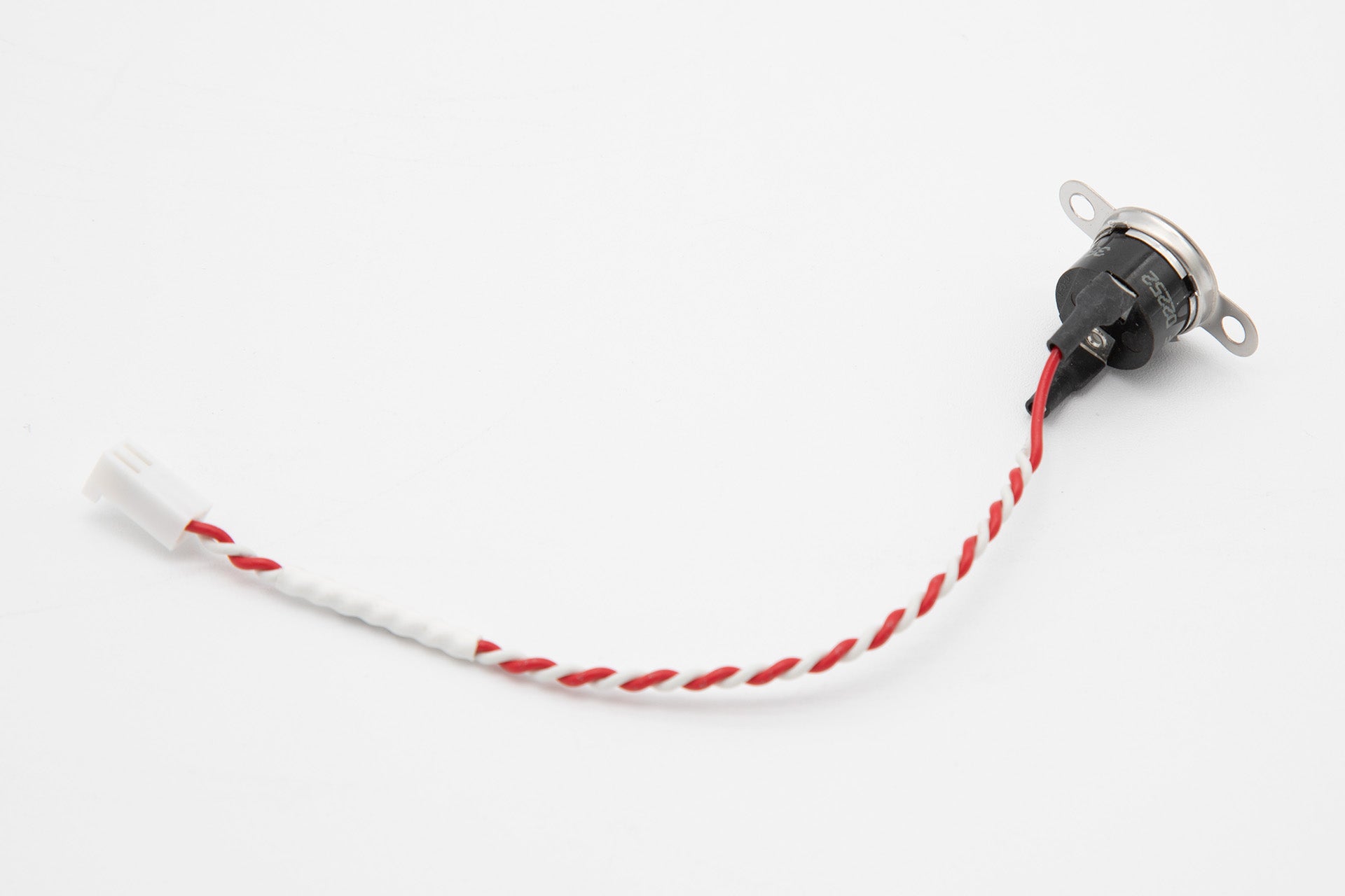 A red and white wire with a black and white cord