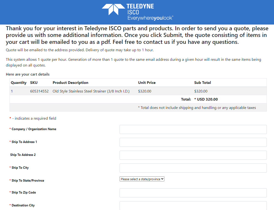 Screenshot of a form