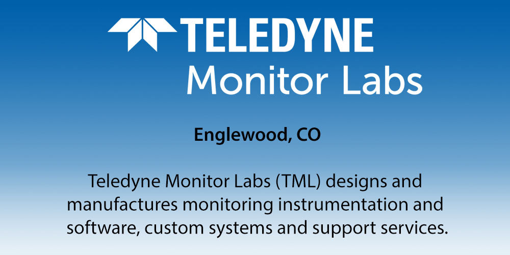 Teledyne Monitor Labs logo and text on a blue background
