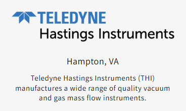Teledyne Hastings Instruments logo and text on a white background