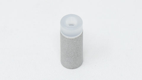 Cylindrical shaped filter with threads.