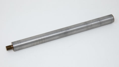 Cylindrical rod with threads on one end.