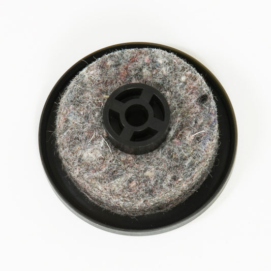 Round plastic wheel with felt insert