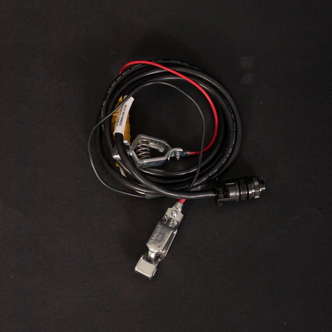 External power cable with battery clips and sampler connector