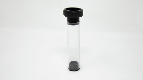 Clear plastic tube with caps