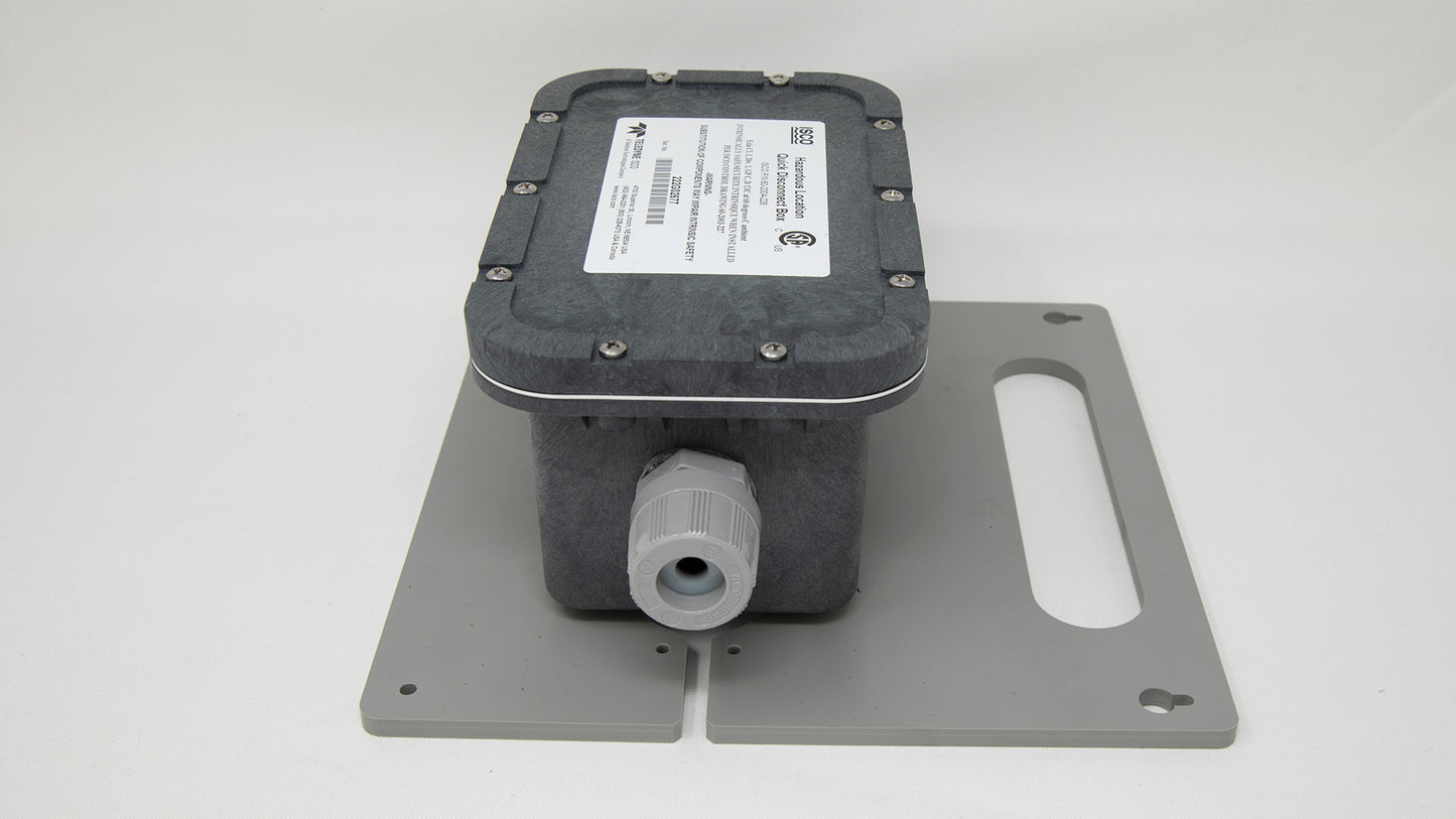 Sealed box with connectors and mounting plate