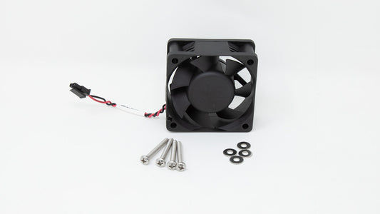 Fan with connection wires and screws