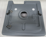 Plastic plate with bulkhead connector and pull down handle latches