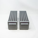 Set of 2 racks with 70 holes each for test tubes