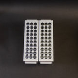 Set of 2 racks with 30 holes each for test tubes