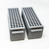 Set of 2 racks with 75 holes each for test tubes