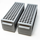 Set of 2 racks with 75 holes each for test tubes