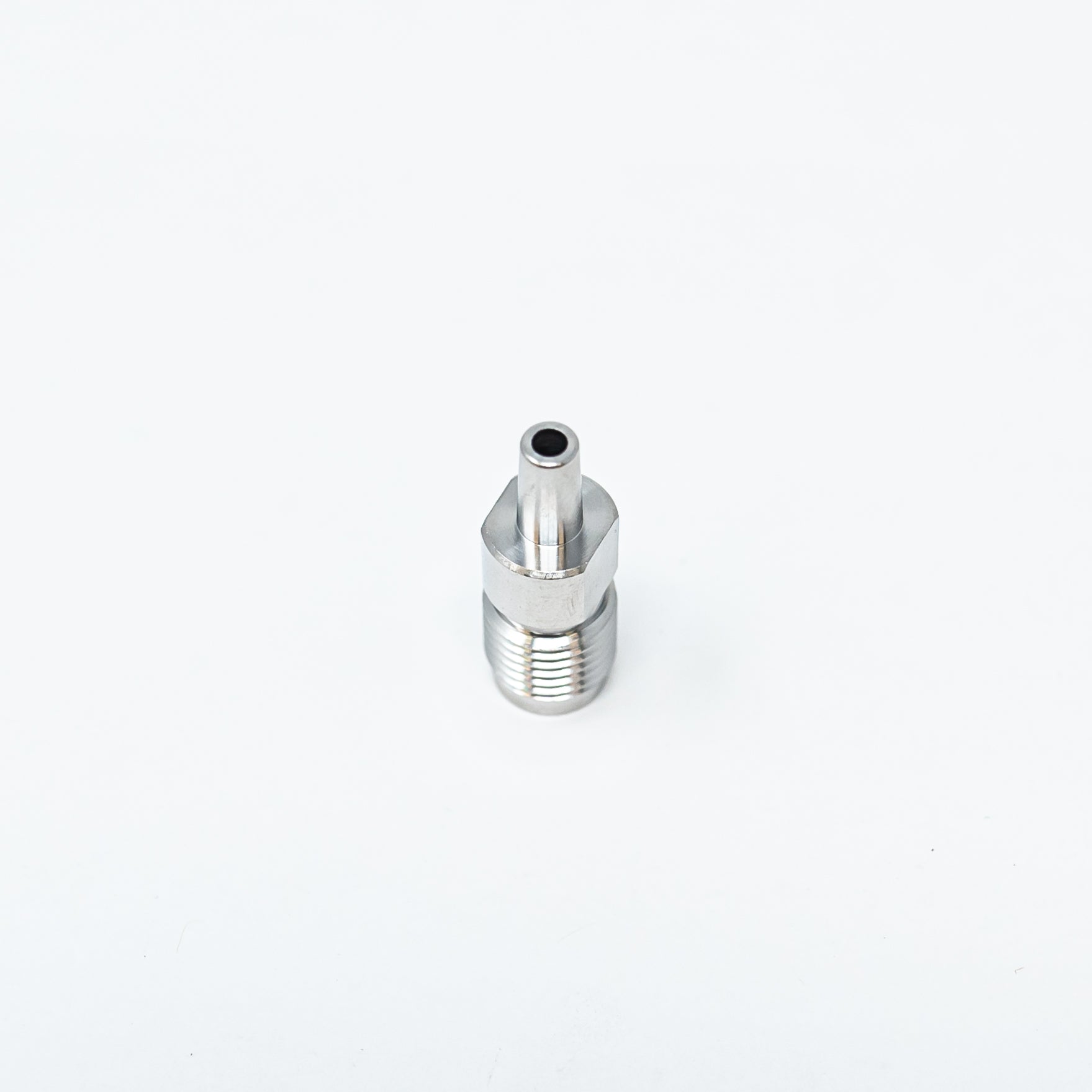 Stainless steel luer fitting.