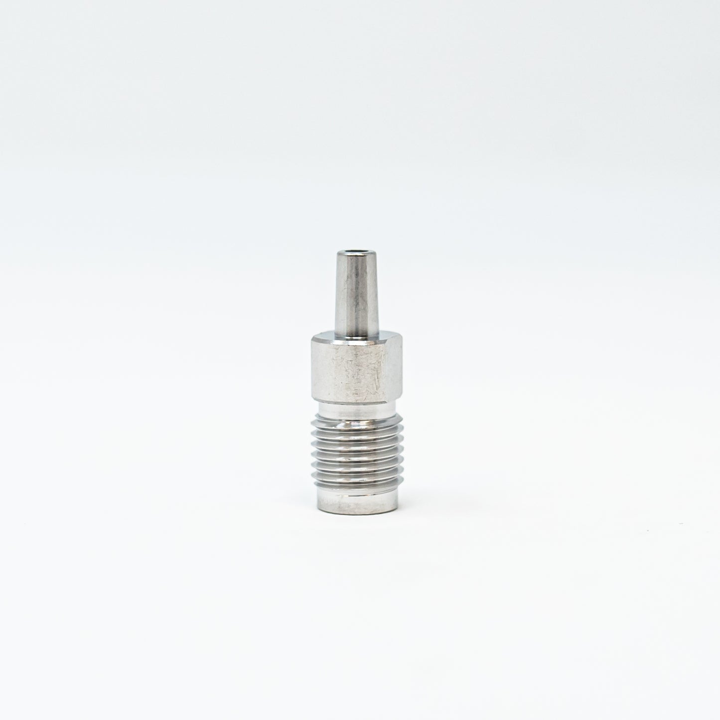 Stainless steel luer fitting.